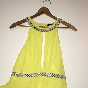 Long beautiful yellow dress